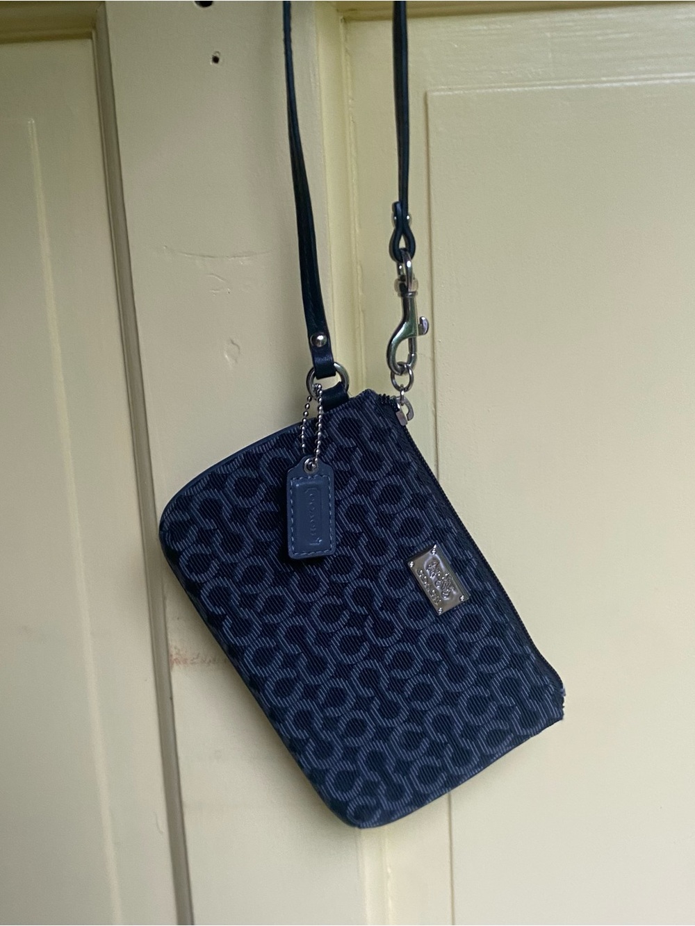 Y2K Coach Black Signature C Patterned Wristlet Purse